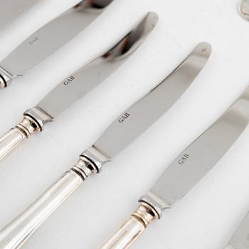 Guldsmedsaktiebolaget, cutlery, 24 pieces, silver 830/1000, model "Svensk rund", Eskilstuna 1996.