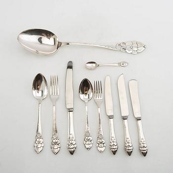 Bestick 89 dlr Jugend 1900-talets början märkta AE&Co nysilver.