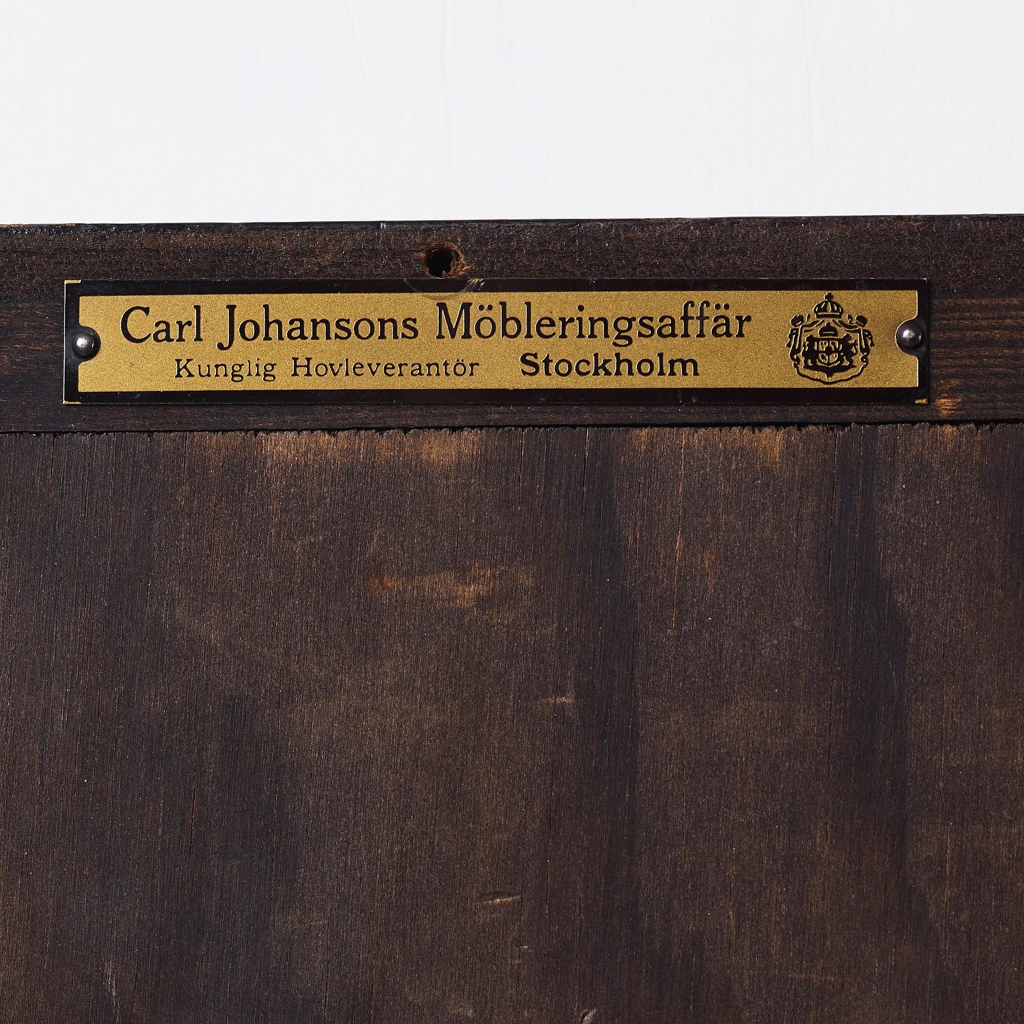 Swedish Grace, a stained wood wall mirror for Carl Johanssons möbleringsaffär, Stockholm 1930's.