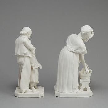 TWO PARIAN GROUPS, Gustafsberg, ca 1900.