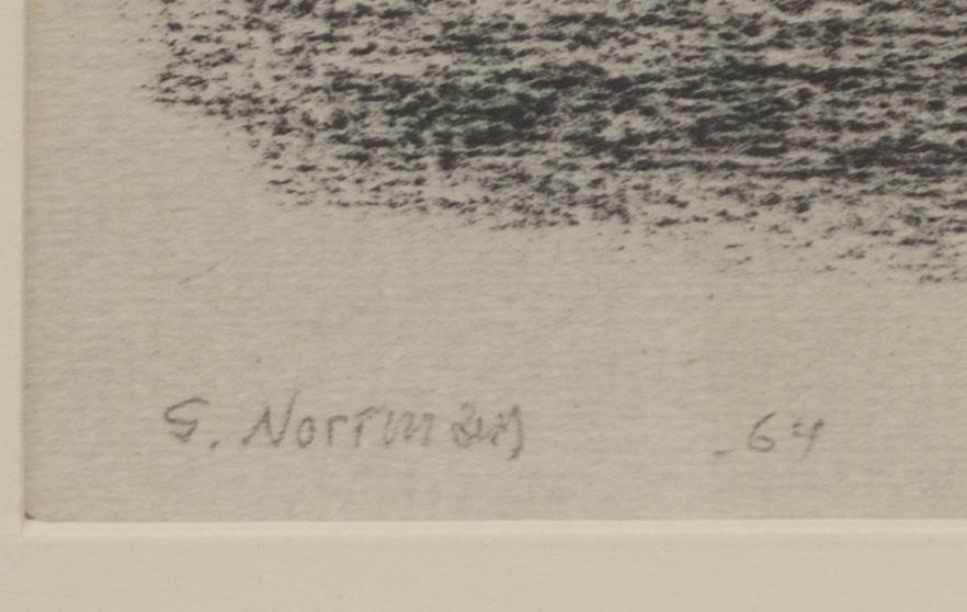 GUNNAR NORRMAN, kolteckning, signerad och daterad .64.