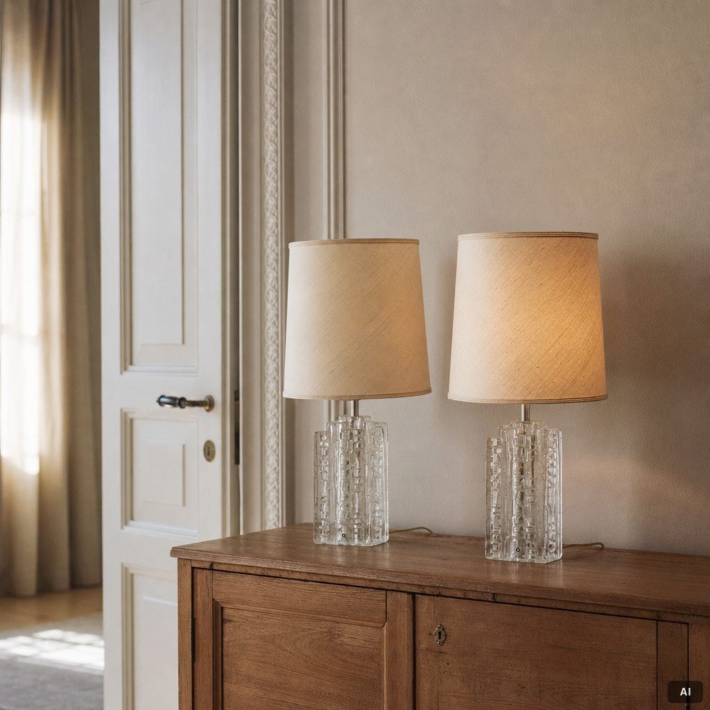 Table lamps, a pair, Pukeberg.