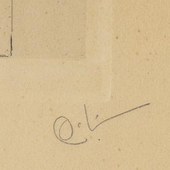 Carl Larsson, etching, 1894, signed in pencil.