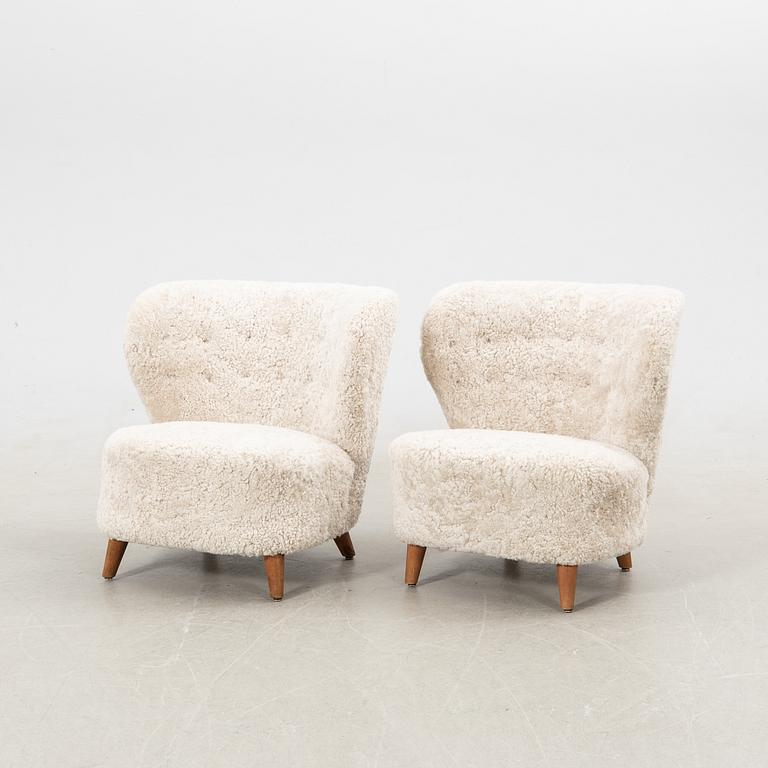 Armchairs, a pair, Swedish modern, 1940s.