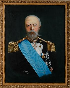 CARL GABRIEL WADELL, Oscar II, olja på duk, sign, otydligt dat 1900.