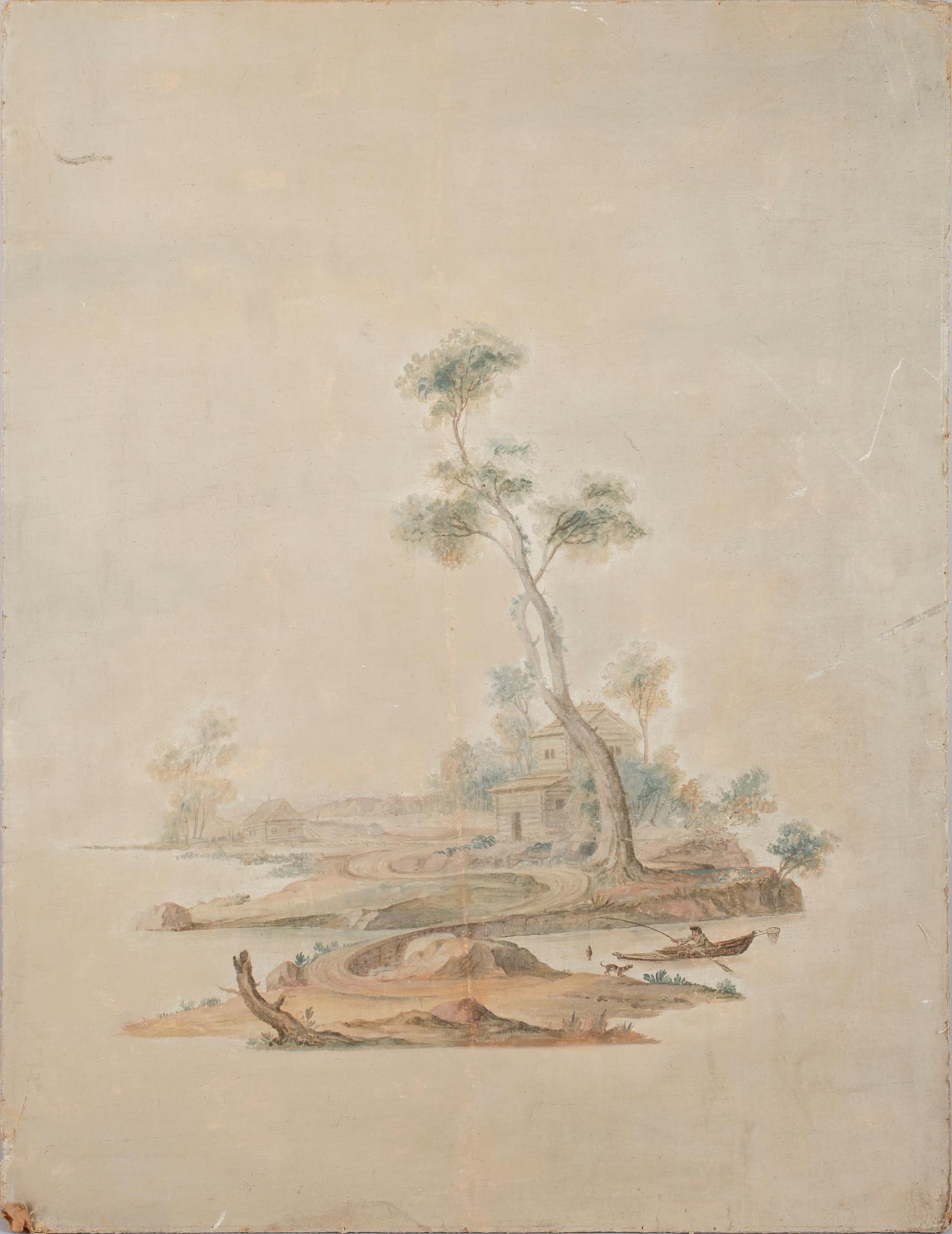 VÄGGFÄLT, 4 st, från Ekholmsnäs gård, 1700/1800-tal.