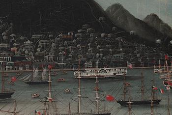 OKÄND KONSTNÄR, olja på duk. Qing dynastin, 1800-tal.
