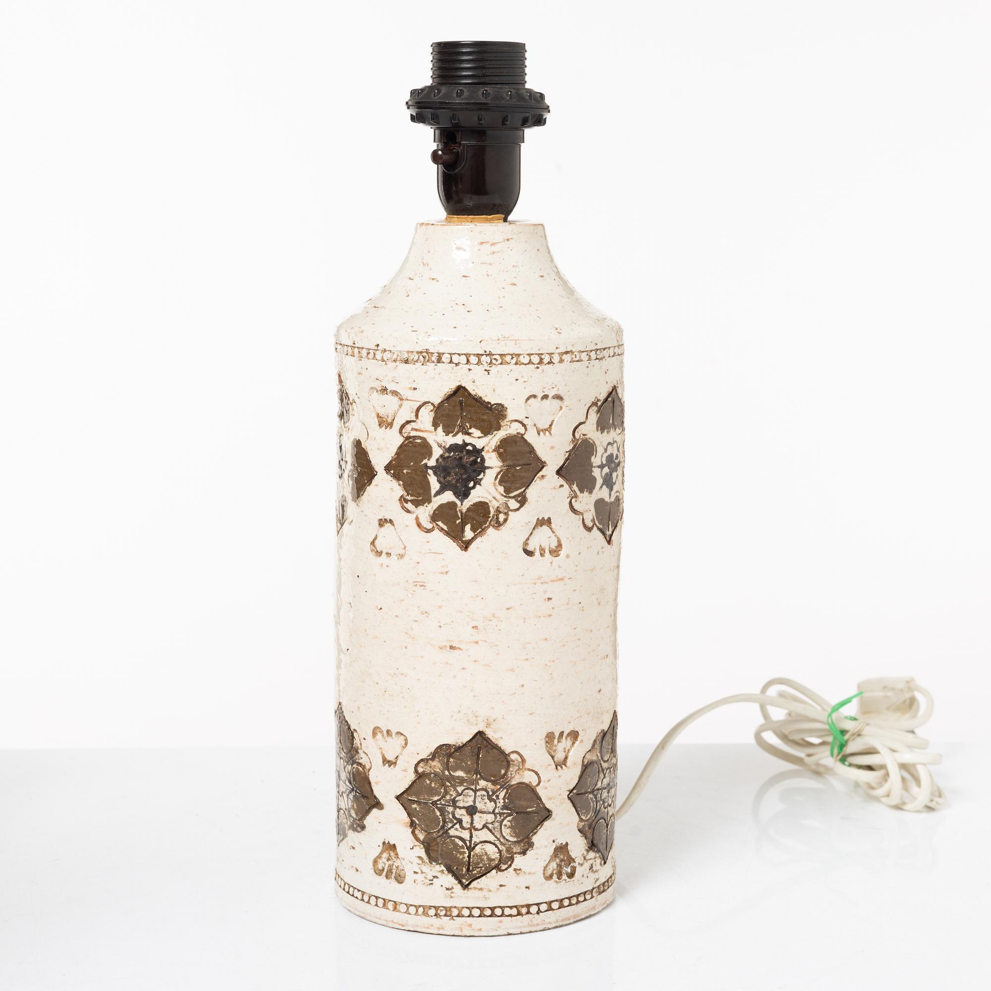 Bordslampor, 3 st, Bitossi för Bergboms, 1900-talets andra hälft.