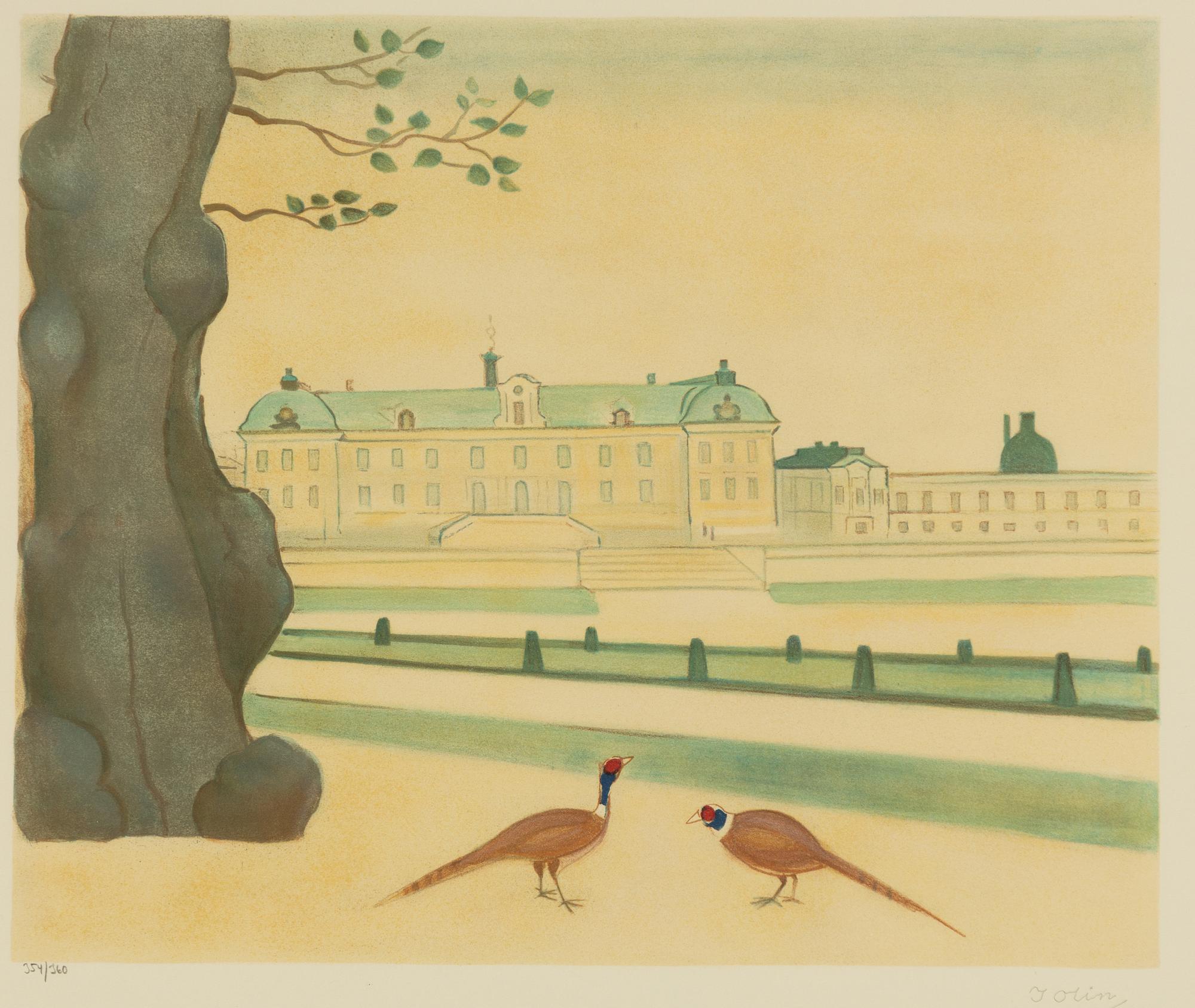 Einar Jolin, Pheasants in front of Drottningholm Palace.