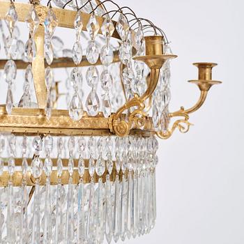 A Swedish Empire ten-light chandelier, early 19th century.