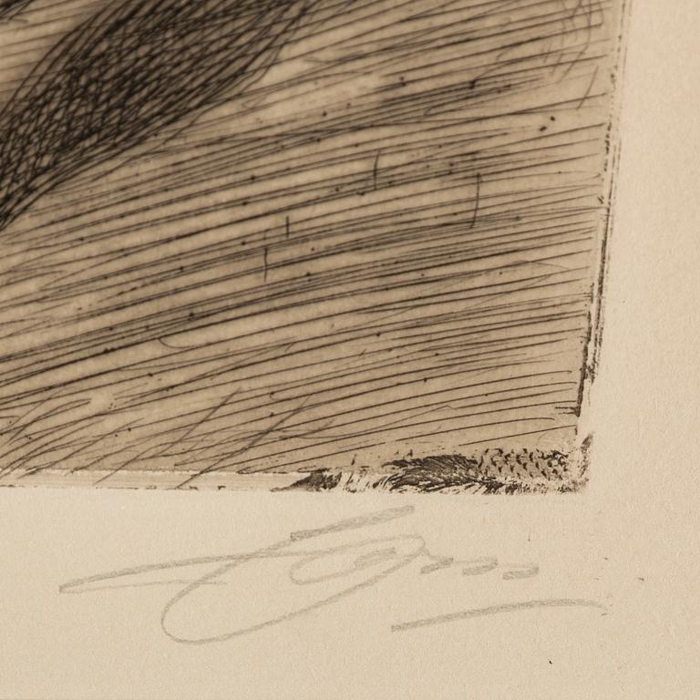 ANDERS ZORN, etching, 1914, signed in pencil.
