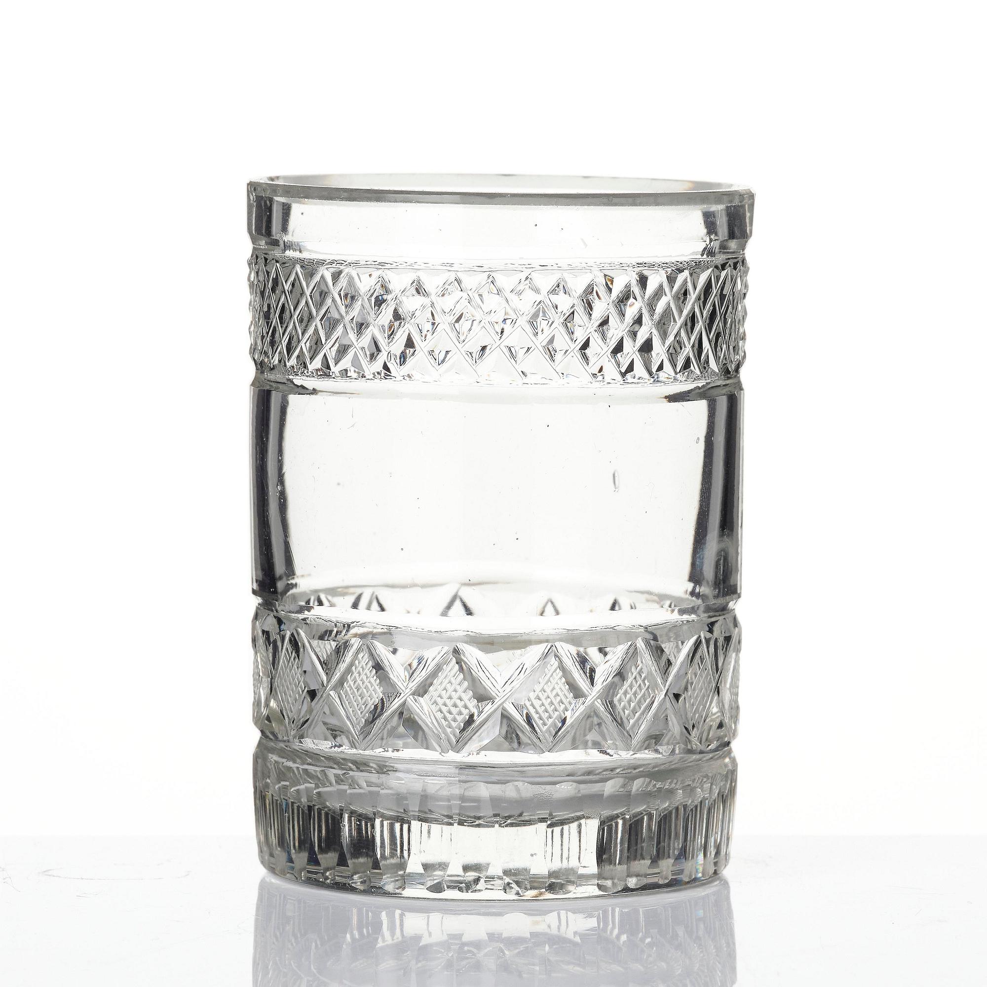 Seltzer glass, twelve pieces, Sweden, turn of the 20th century, Empire style.