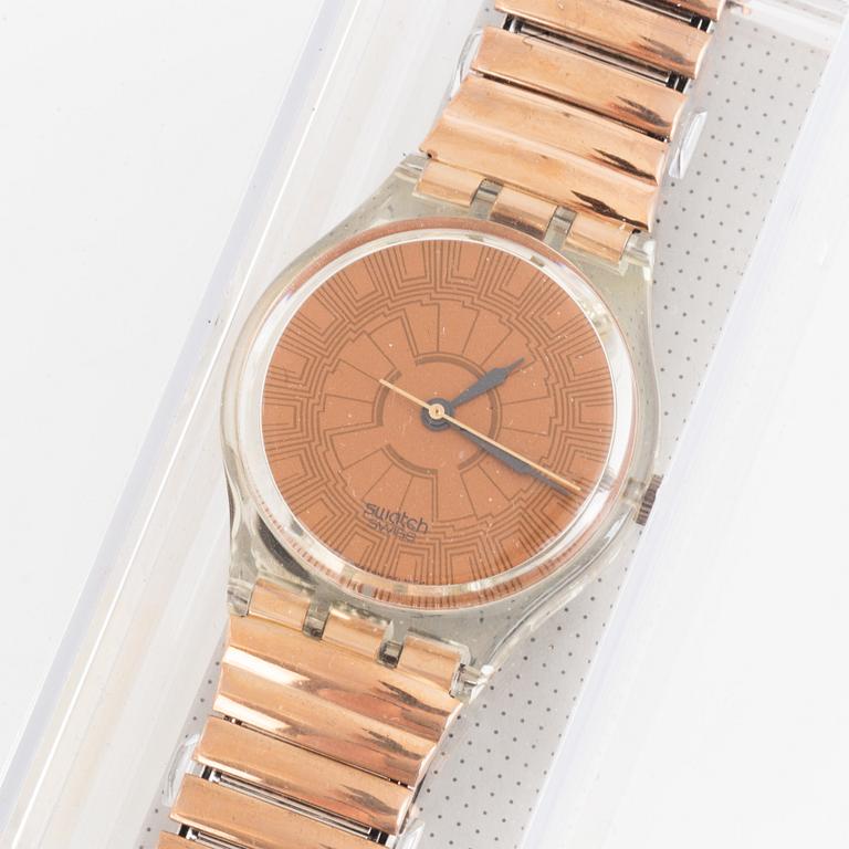 Swatch, Copper Dusk, wristwatch, 34 mm.