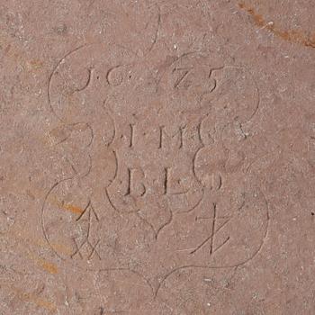 Kalkstensskiva, Öland eller Kalmar, daterad 1625, Nordisk Renässans.