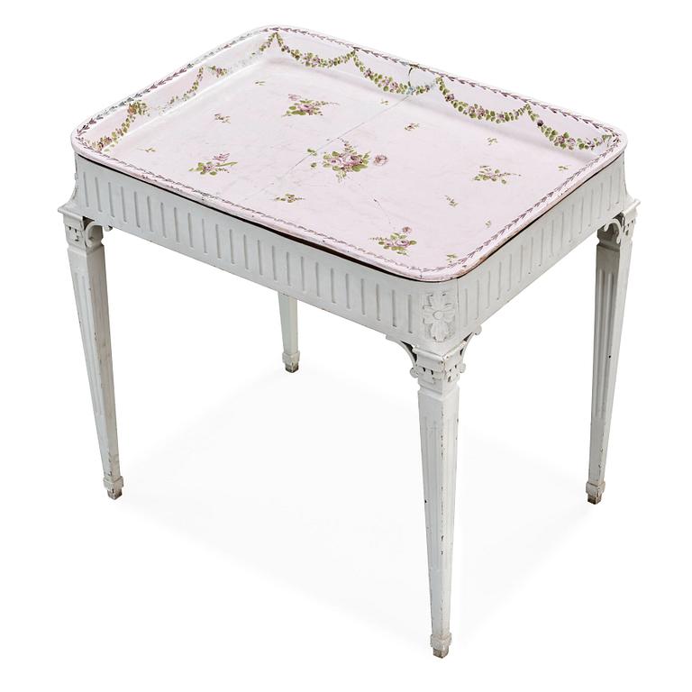 A Gustavian 18th century faience tea table.