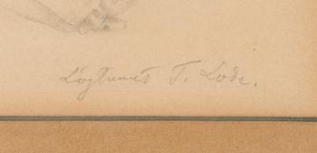 Gunnar Berndtson, a pencil drawing, unsigned, certificate a tergo.