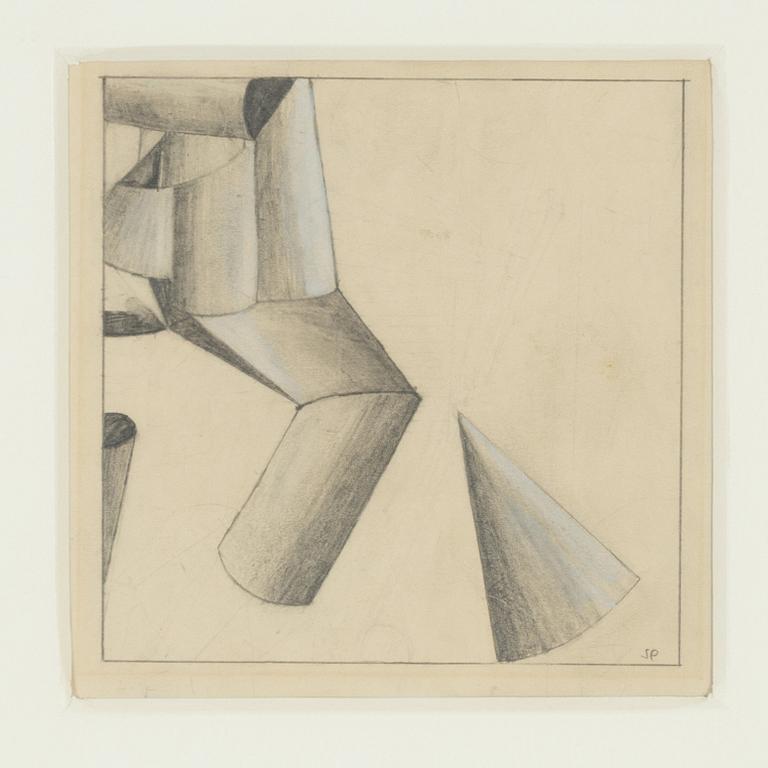 Sten Eklund, pencil & pastel, signed SE.