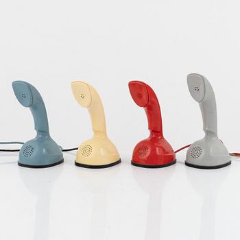 Hugo Blomberg, Ralph Lysell & Gösta Thames, four 'Ericofon' phones, LM Ericsson, Sweden, 1950's.