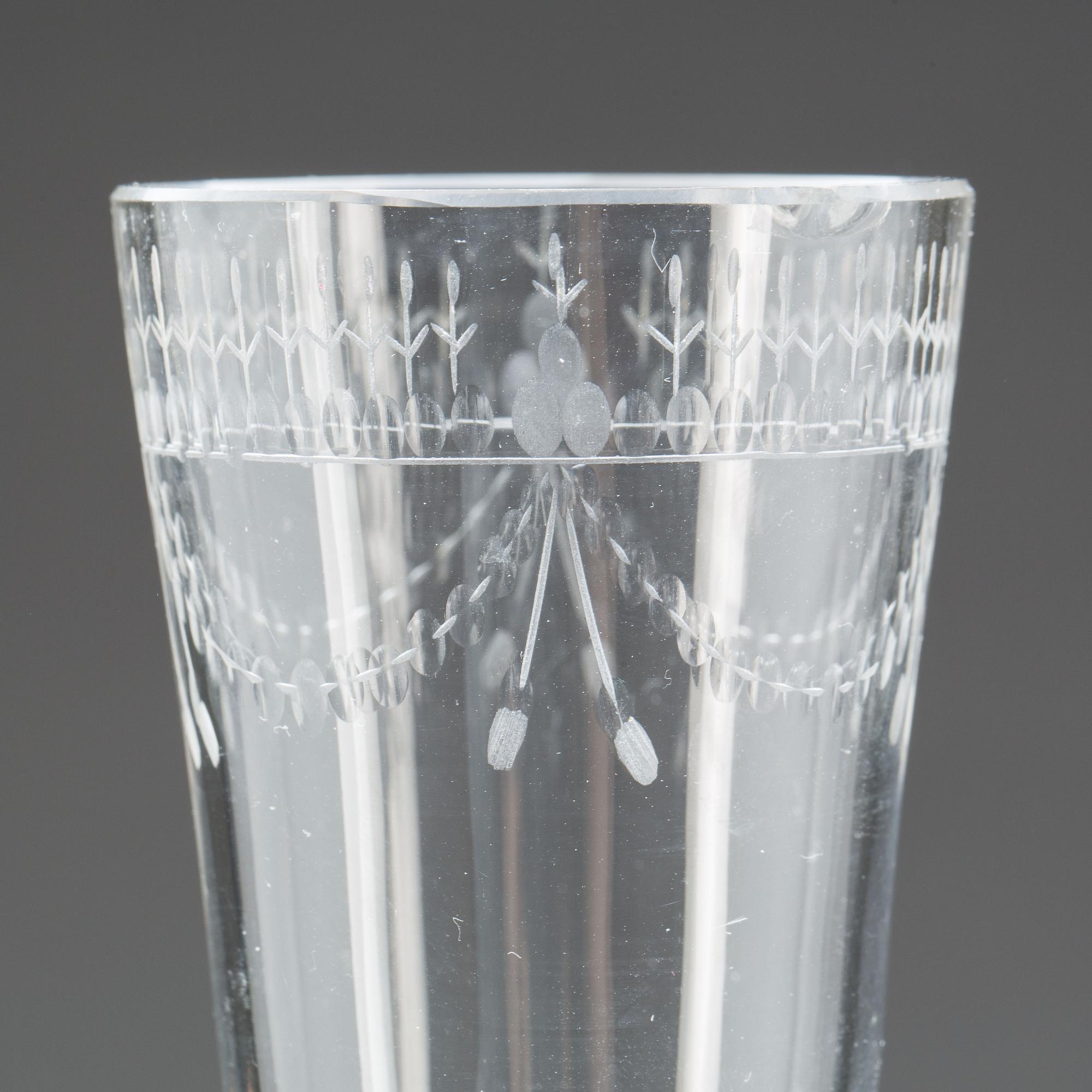 CHAMPAGNEGLAS, 5 st, 1800-tal.