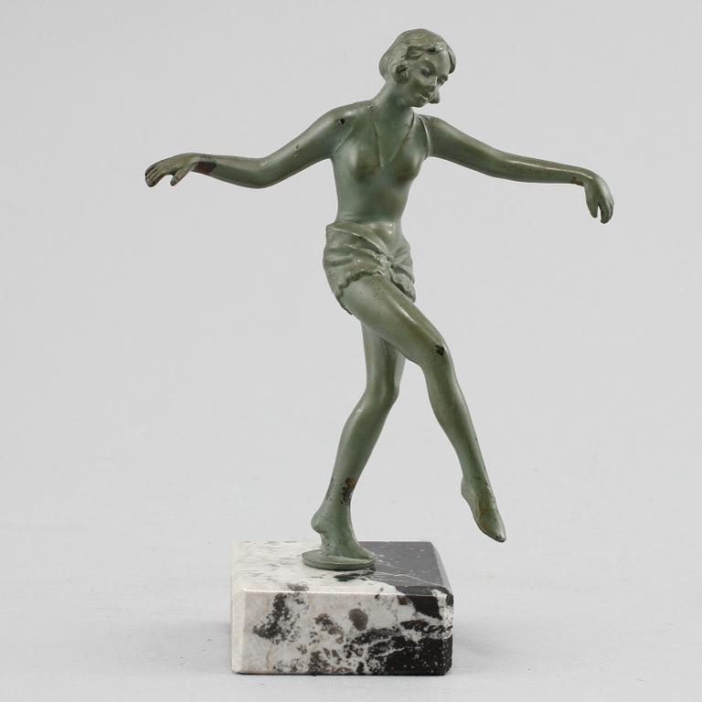 FIGURIN, patinerad metall, art déco, 1900-talets första kvartal.