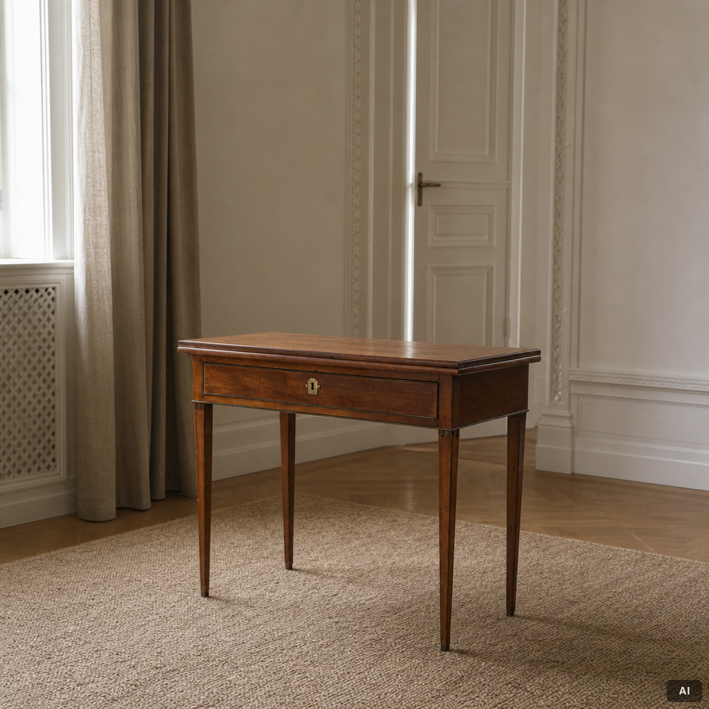 A late Gustavian mahogany cards table, Stockholm, late 18th century.