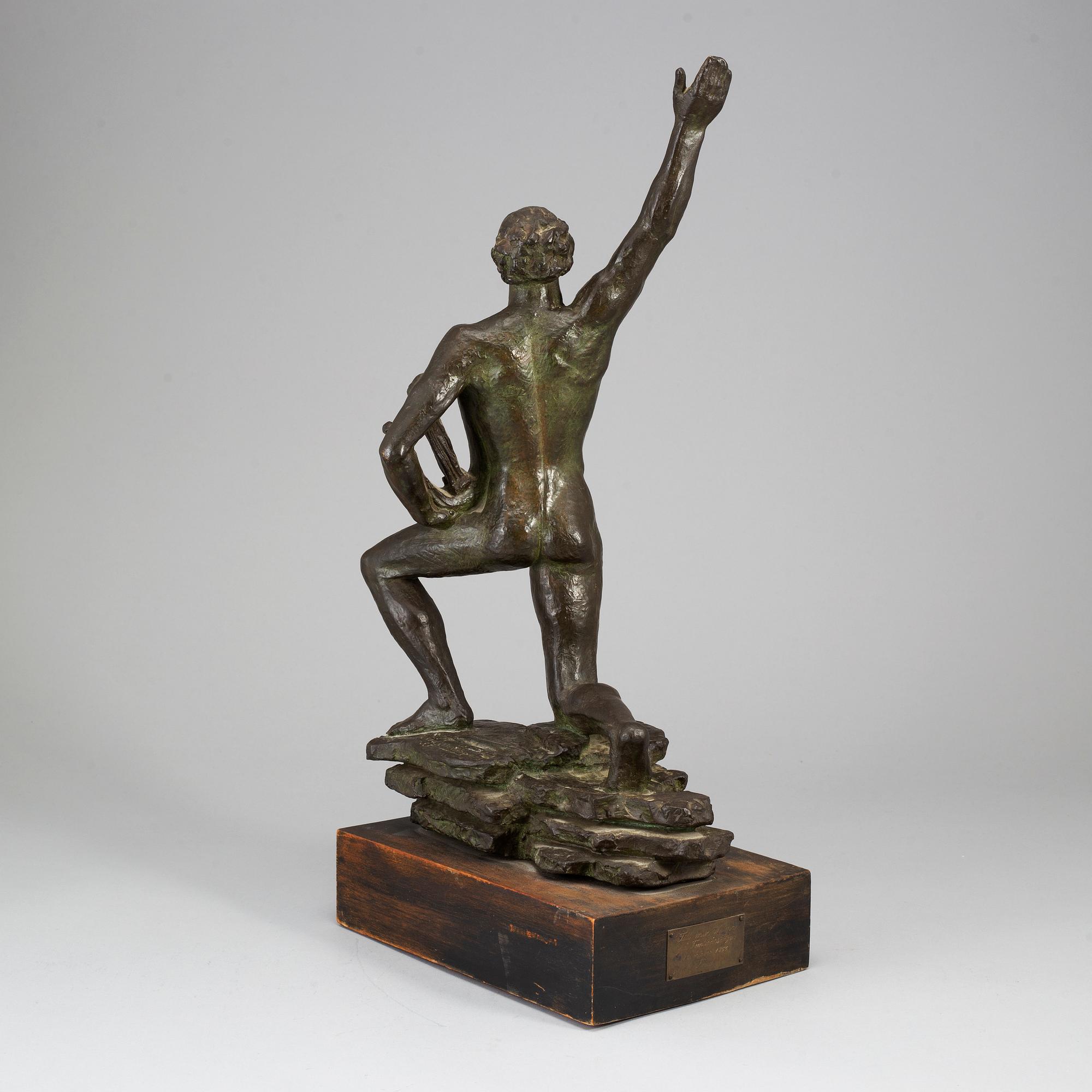 DAVID WRETLING, sculpture. Signed and dated. Foundry mark. Bronze.