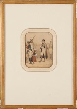 JOSEPH L. HIPPOLYTE BELLANGÉ, watercolor, signed and dated 1850?.