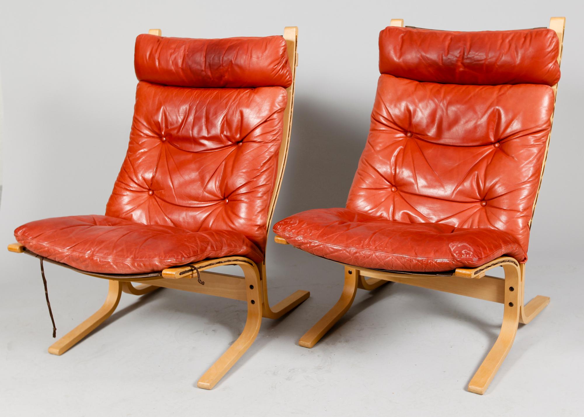 FÅTÖLJER, 2 st, "Siesta", Ingmar Relling, Westnofa, Norge.