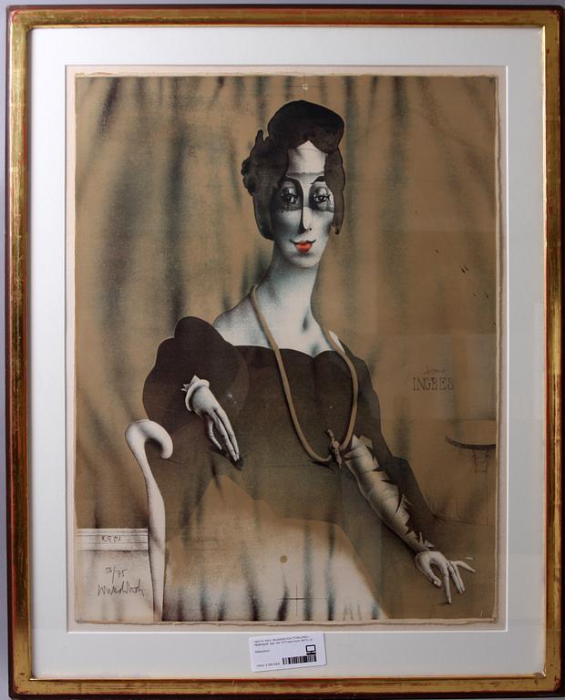 PAUL WUNDERLICH, färglitografi, sign, dat 1973 samt numr 56/75.