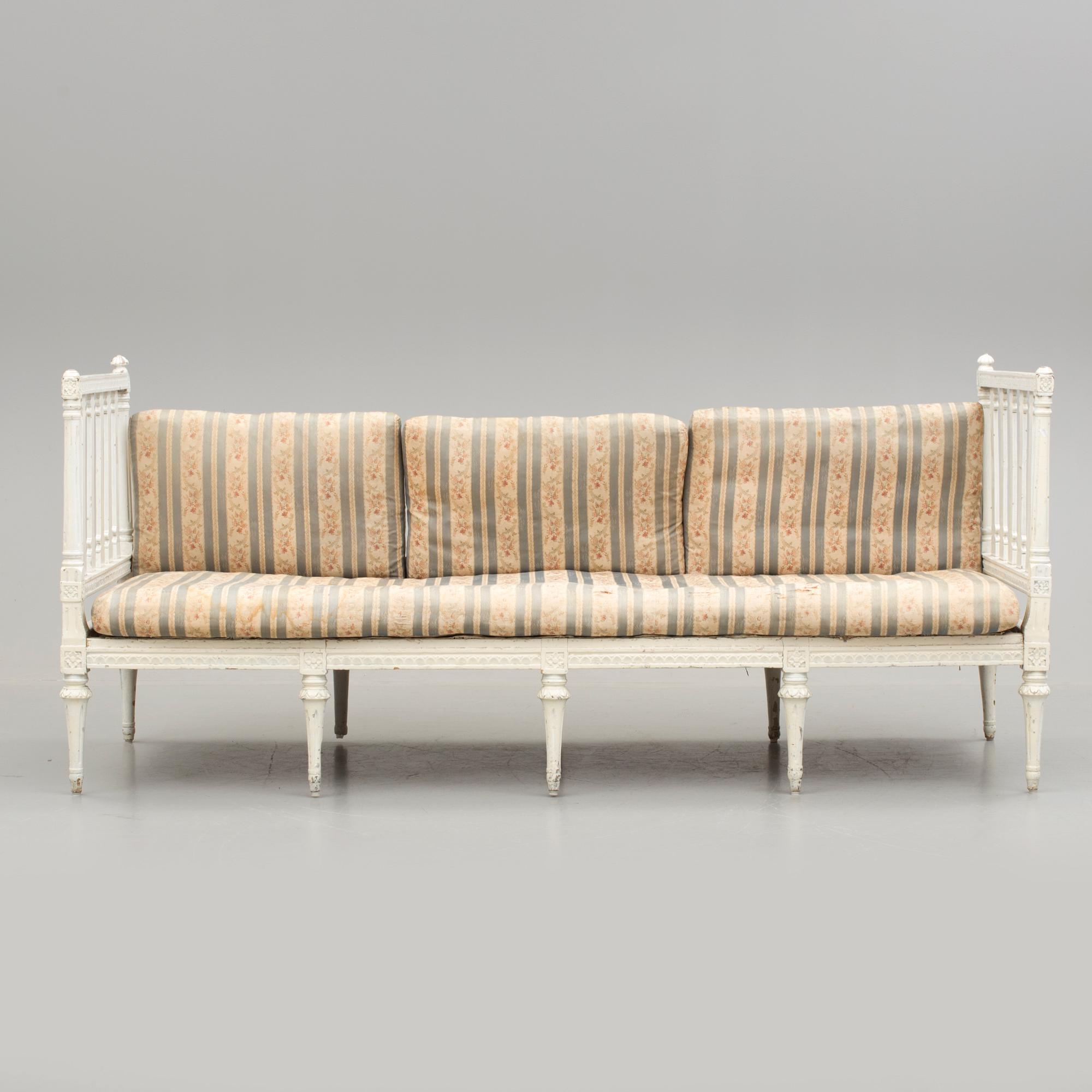 SOFFA, gustaviansk, med Stockholms hallstämpel, 1700-tal.