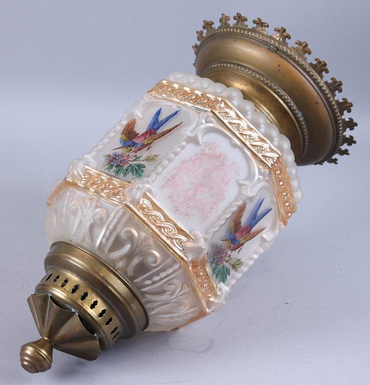 MÅNSKENSAMPEL, glas, 1800/1900-tal.