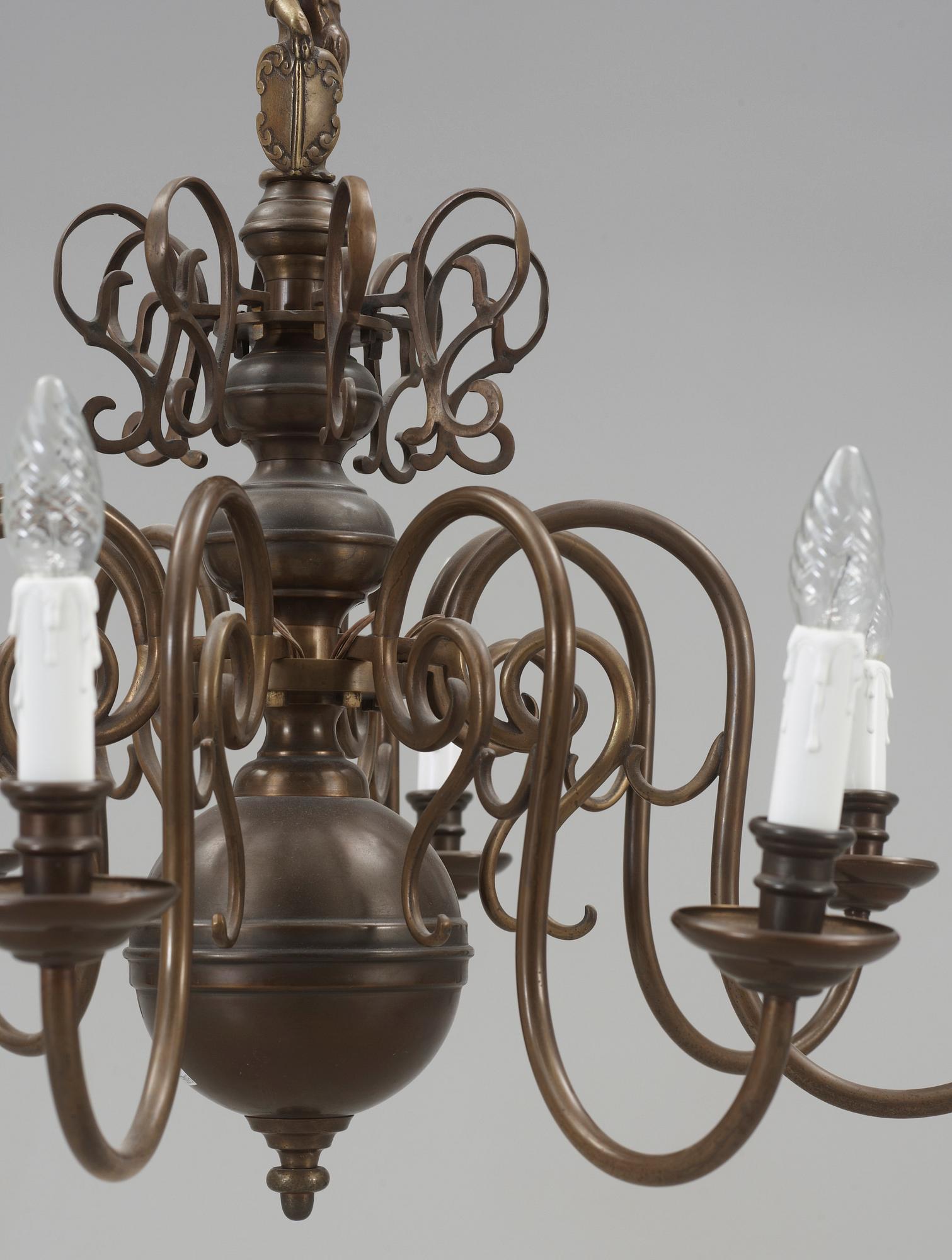 LJUSKRONA, barockstil, 1900-tal. Höjd ca 97 cm.