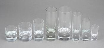 GLASSERVIS, 44 delar, "Pippi", Walter Hickman, Kosta, 1960-tal.