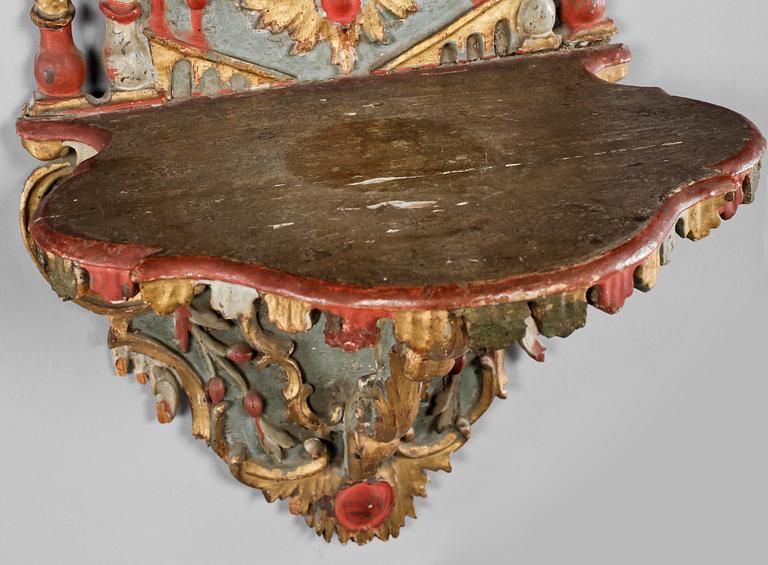 VÄGGHYLLA, Mellan-/Sydeuropa, barockstil, 1800-tal,