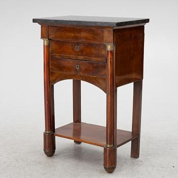Bedside table, late Empire, mid-19th century.