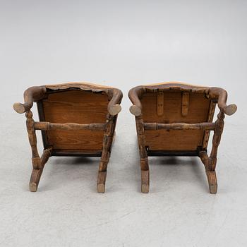 Stolar, ett par, senbarock, 1700-talets mitt.
