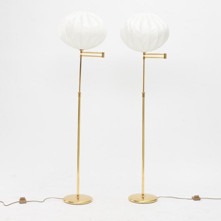 A Pair of Brass Floor Lamps, second half of the 20th Century.