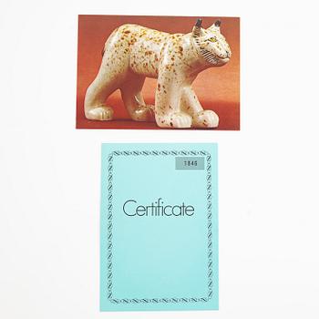 Lisa Larson, a figurine of a lynx, for Nordiska Kompaniet in collaboration with WWF, Gustavsberg.