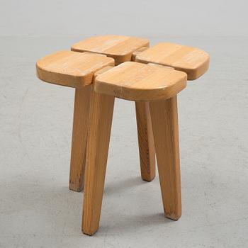 A pine stool probably designed by Lisa Johansson-Pape from Kervo Snickerifabrik, 1970s / 1980s.