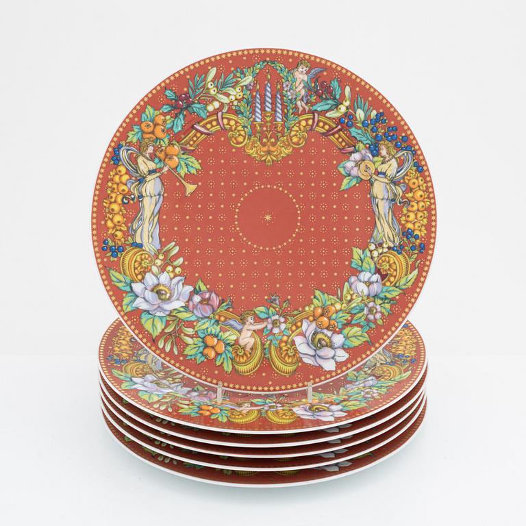 Versace, plates, 6 pcs, porcelain, Rosenthal.