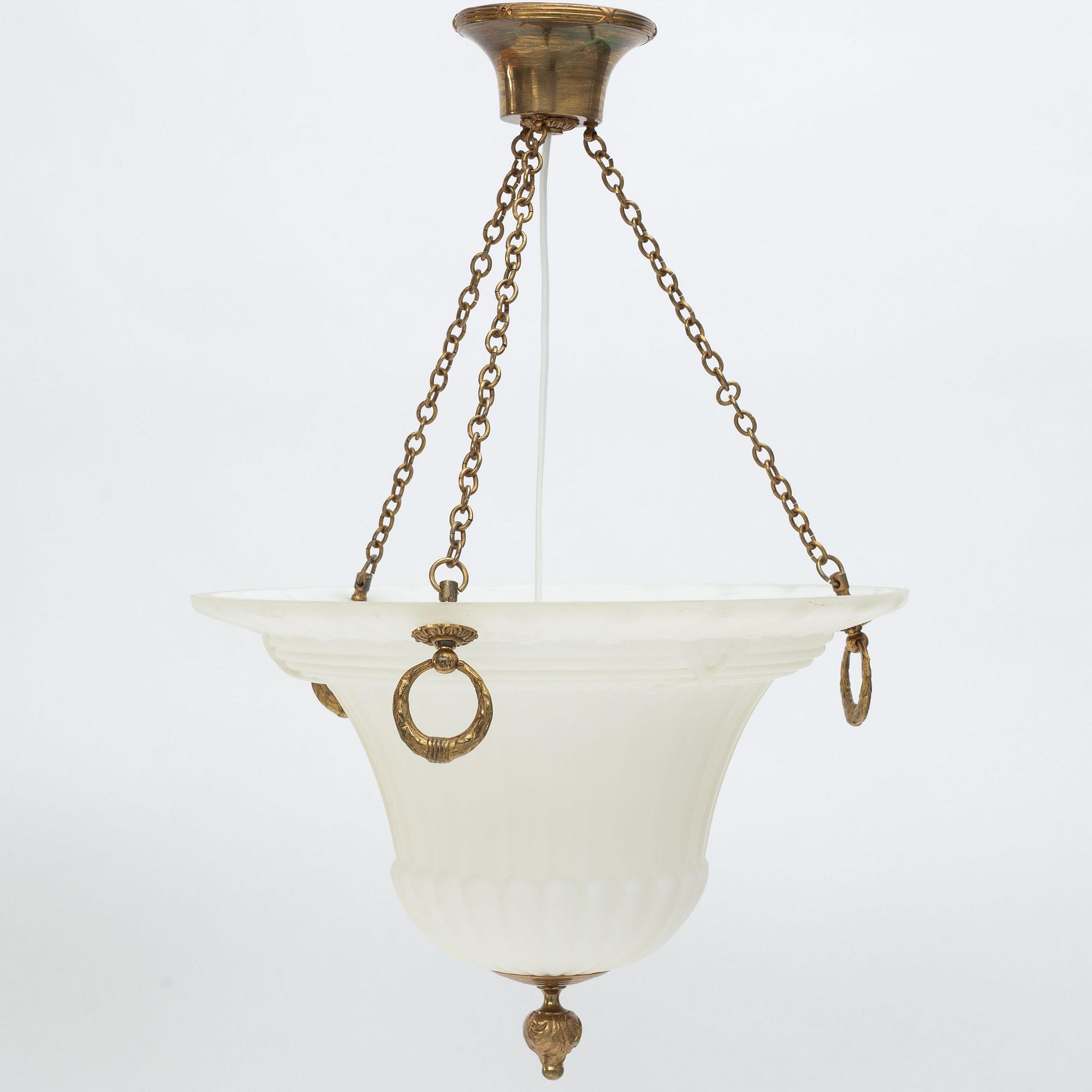 Harald Notini, taklampa, modell "5405", Swedish Grace, Arvid Böhlmarks Lampfabrik, 1920-tal.