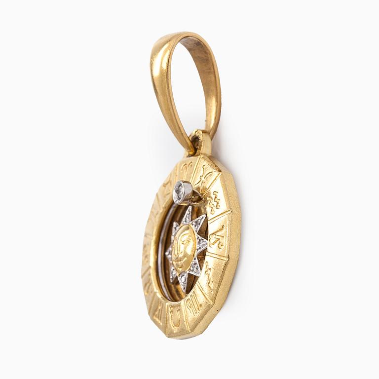 Hänge, horoskop, briljantslipade diamanter, 18K guld.