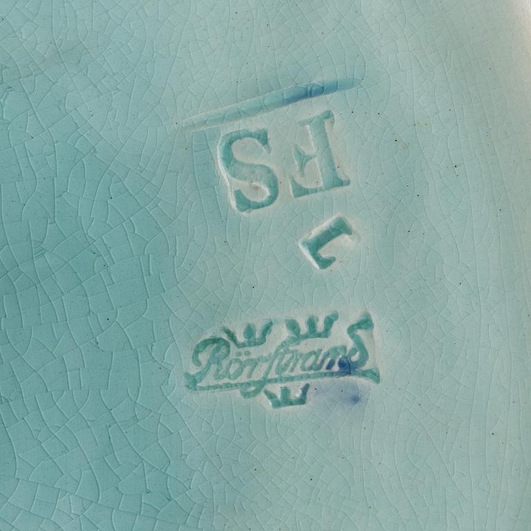 Rörstrand, bordslampa, majolika omkring år 1900.