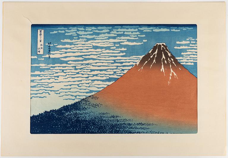 Katsushika Hokusai, efter, färgträsnitt, 1900-tal.