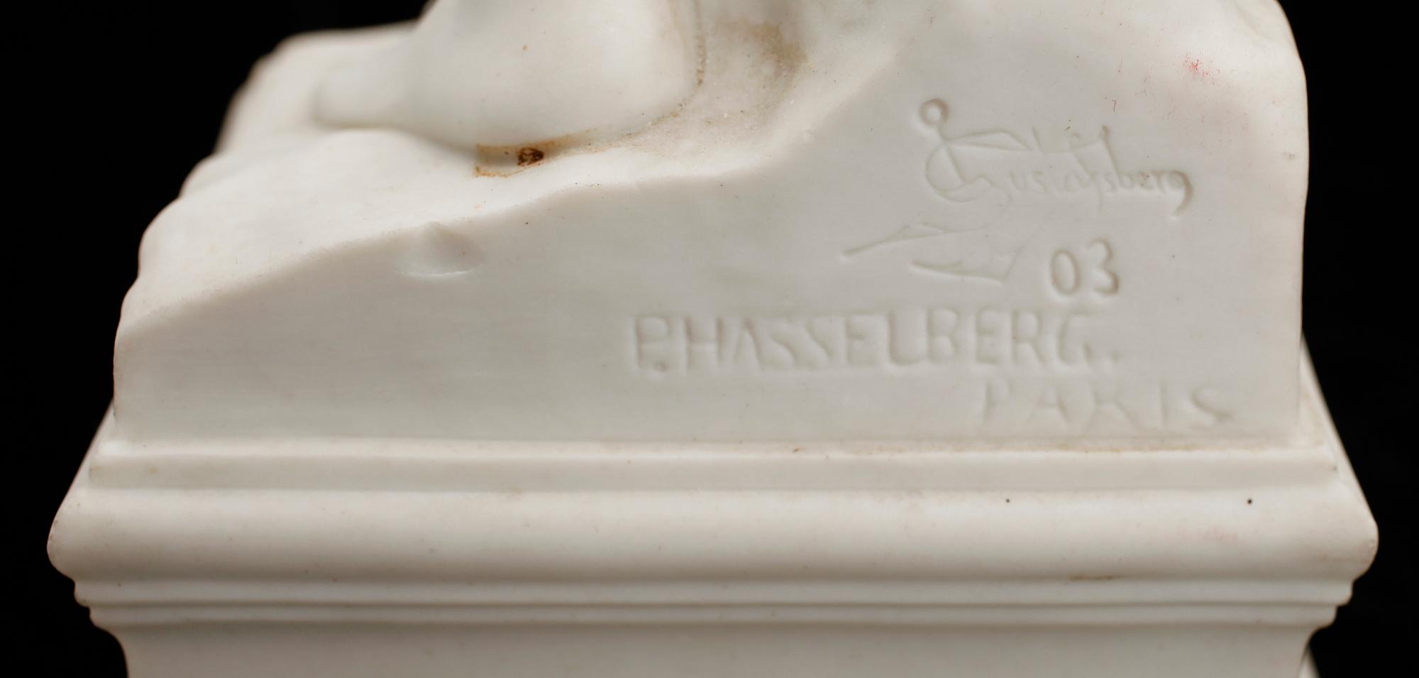 PER HASSELBERG, efter, figurin, parian, sign Gustafsberg 03 P Hasselberg Paris.