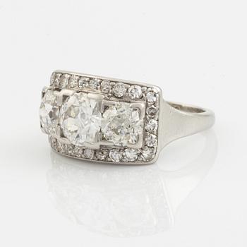 A WA Bolin platinum ring set with old- and eight-cut diamonds.