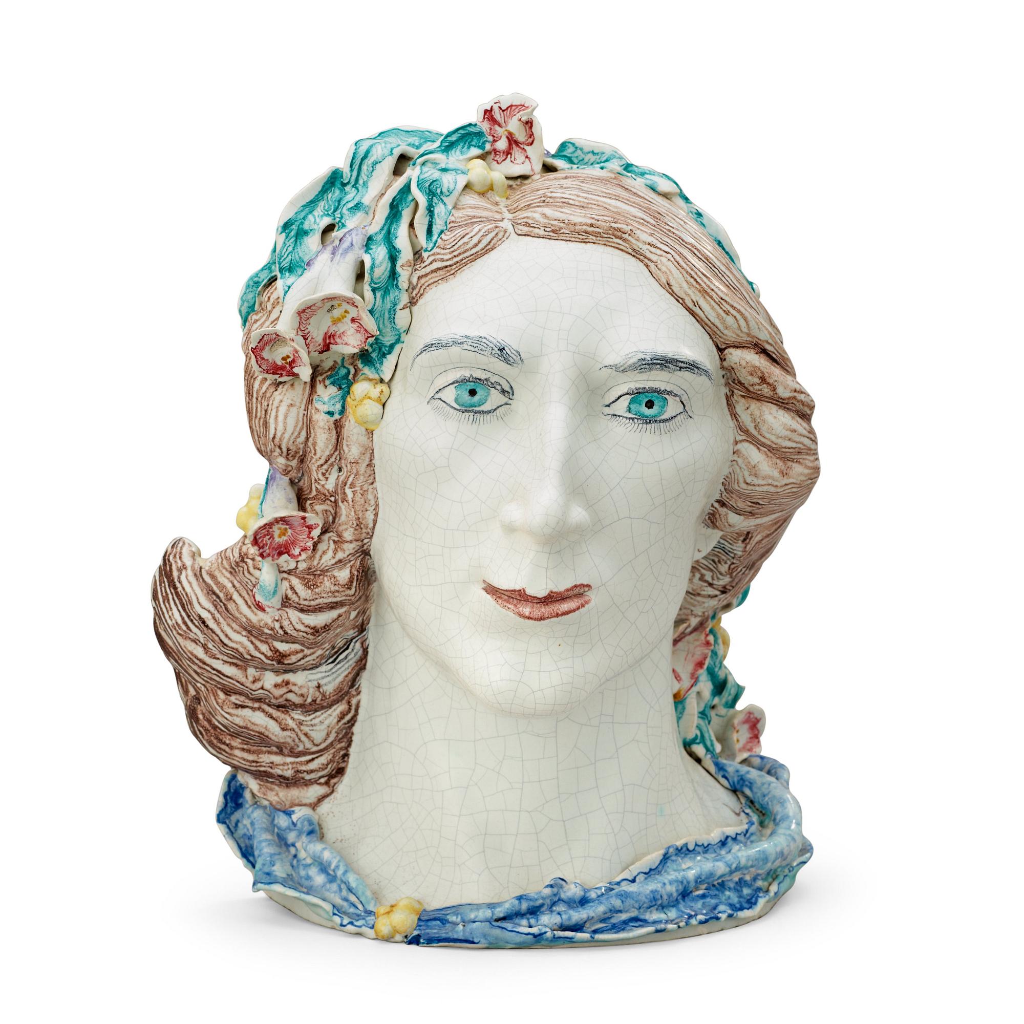 TYRA LUNDGREN, byst, självporträtt, Arabia 1928.