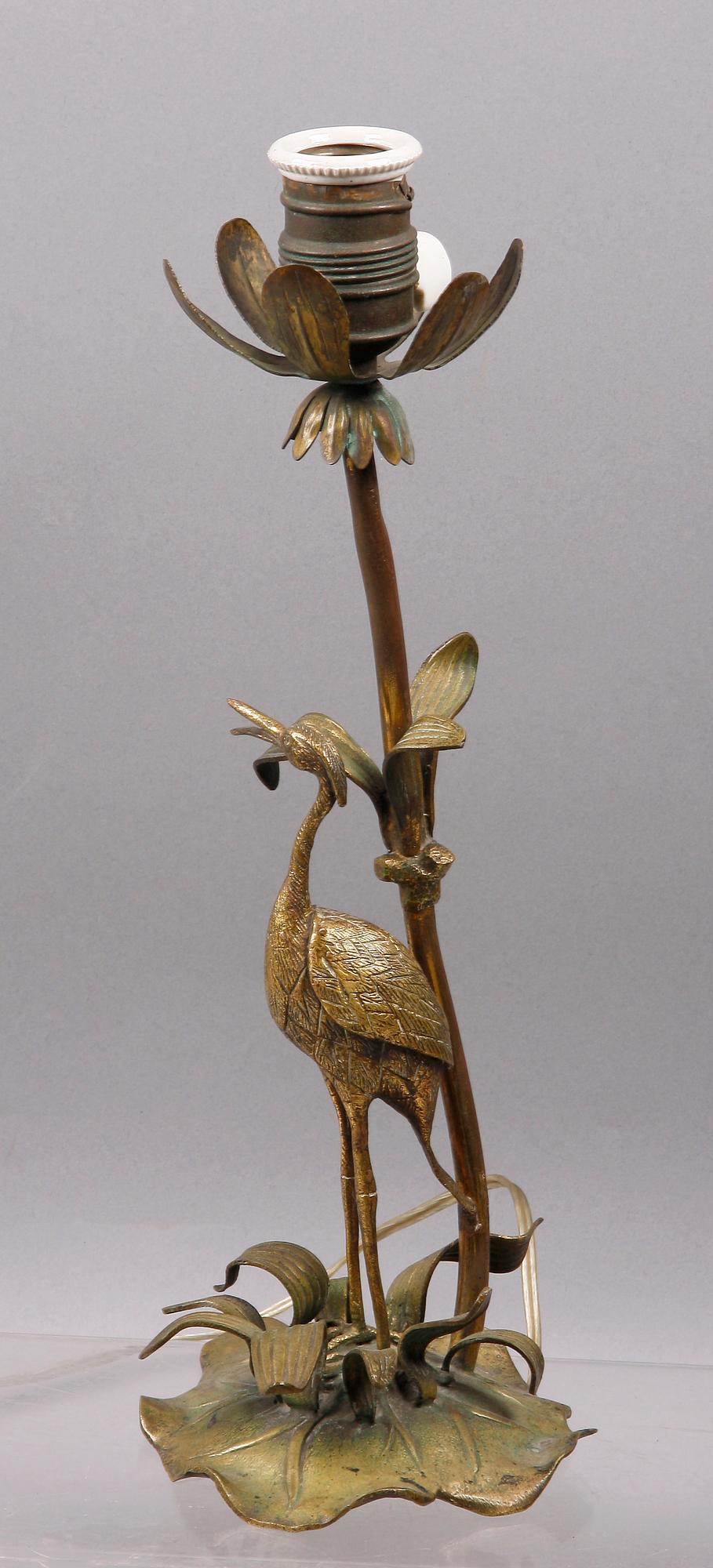 BORDSLAMPA, metall, tidigt 1900-tal.