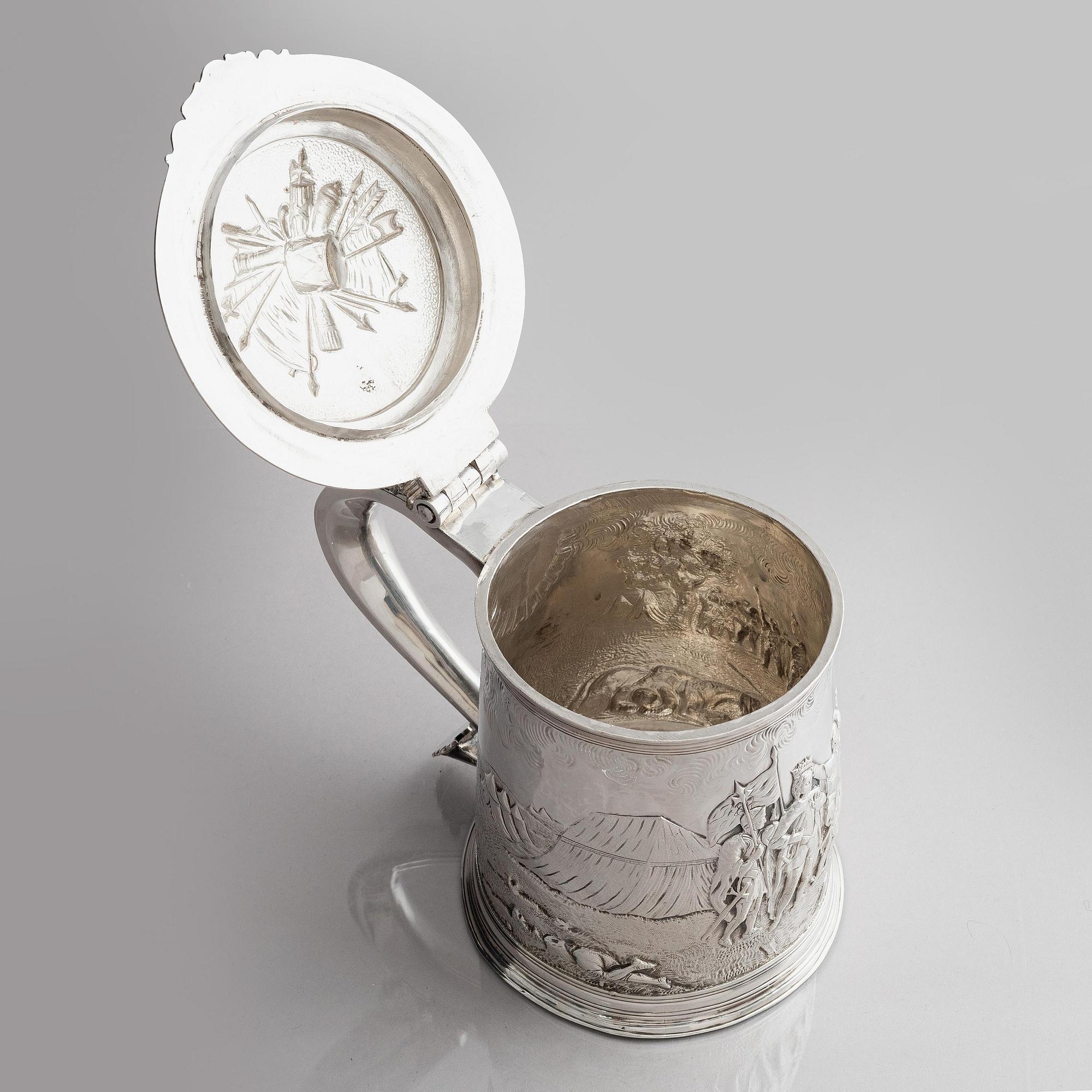John Jackson, dryckeskanna, silver, London 1698-1699.