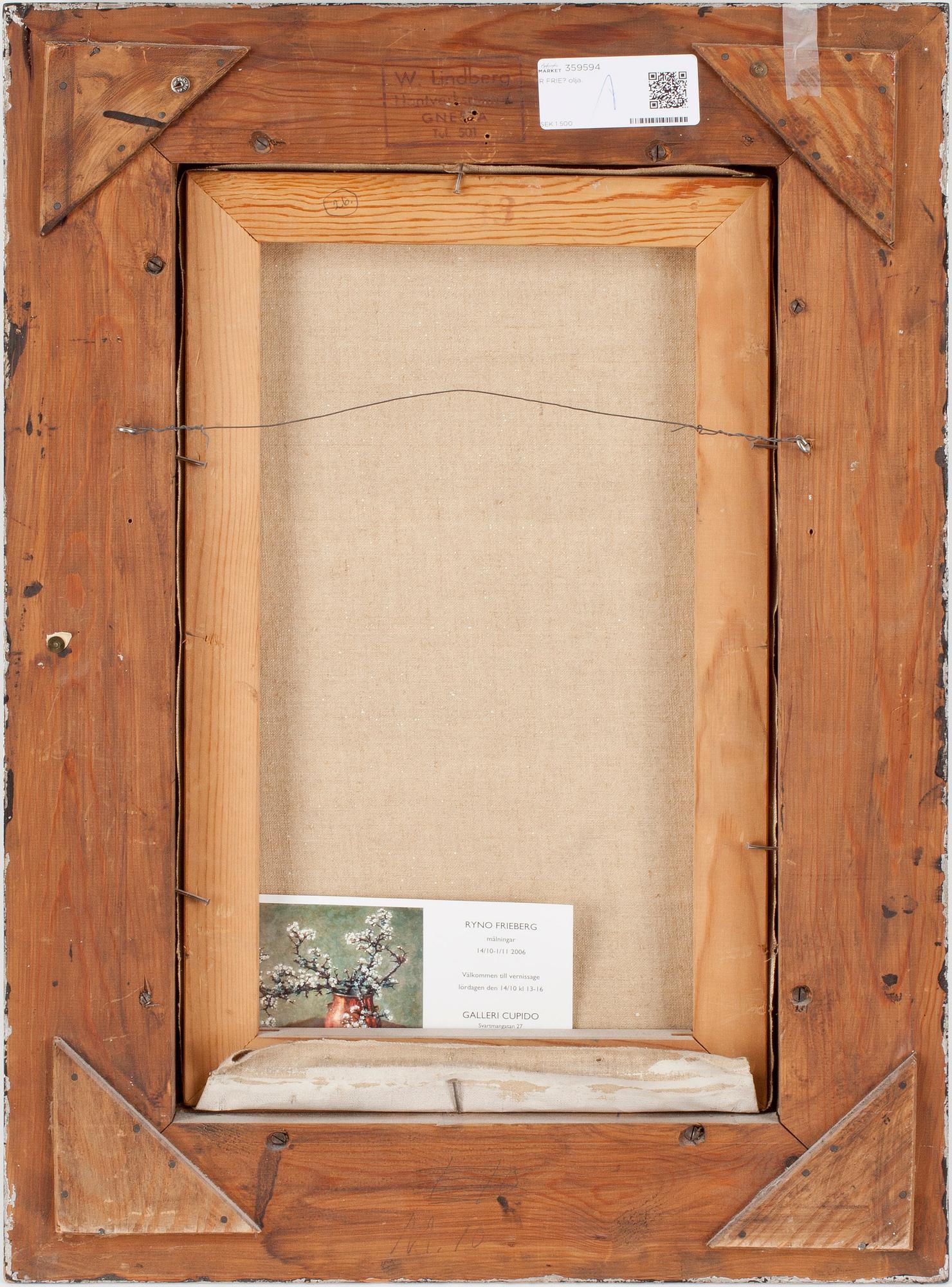 RYNO FRIEBERG, olja på duk, signerad samt daterad 49.